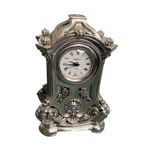 Vintage Argenti Italy Silver Plate Table Shelf Mantel Clock